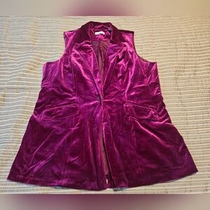 Coldwater Creek Maroon Velvet Vest Size 18W